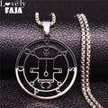 Silver Demon Seal Statement Necklace — Stainless Steel