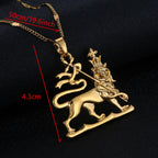 Ethiopian Lion of Judah Pendant — Gold