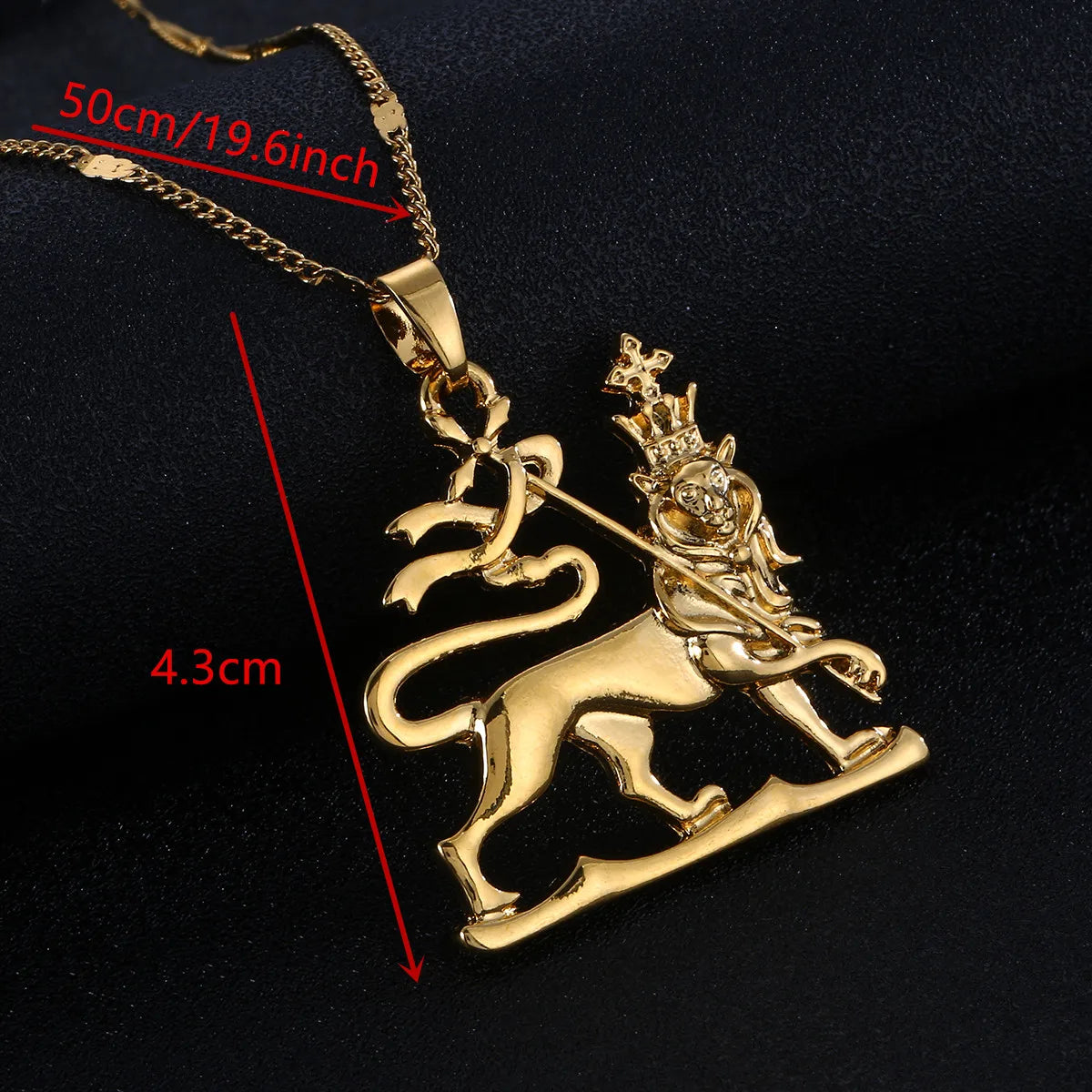 Ethiopian Lion of Judah Pendant — Gold