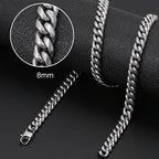 8mm 6mm Classic Cuban Chain Stainless Steel Necklace For Men's Women Chains Around The Neck Gold Silver Color Necklace Gift