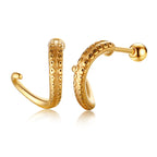 Silver Paperclip Hoop Earrings — Stainless Steel