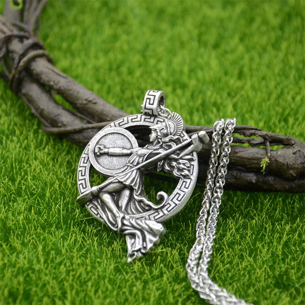 Nostalgia Greek Goddess Roman Mythology Warrior Goddess Minerva Athena Pendant Gothic Necklace For Women Jewelry