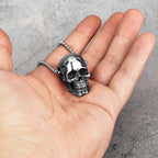 Gothic Reality Skull Stainless Steel Men Necklaces Pendants Chain Punk for Boyfriend Male Jewelry Creativity Gift