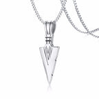 Arrowhead Tribal Spear Pendant — Stainless