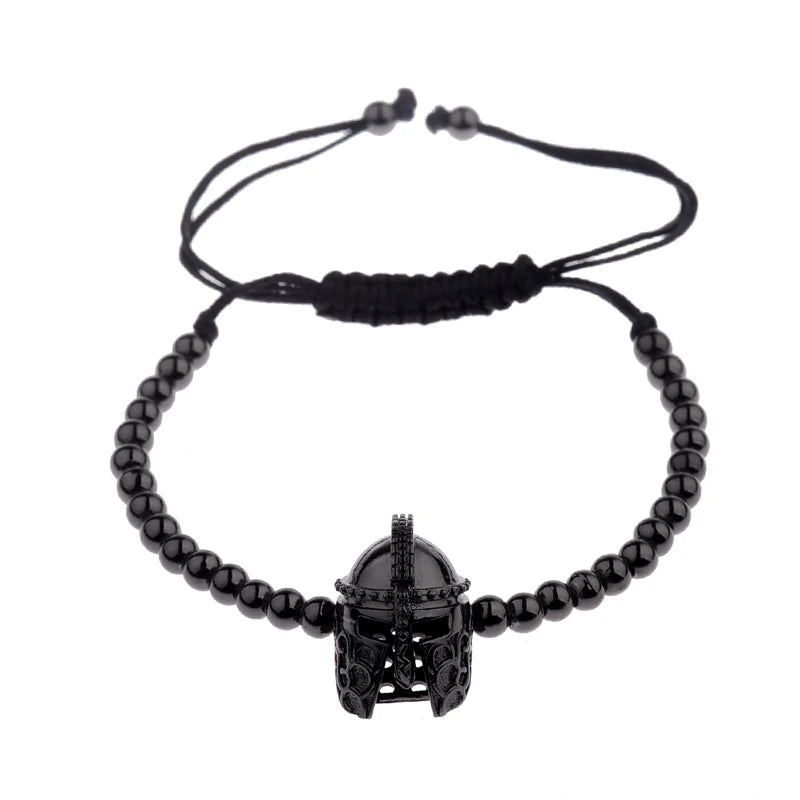 2020 Classic Luxury CZ Black Zircon Long Tubes&4MM Copper Beads Macrame Men Bracelets&Bangles For Women Jewelry Bileklik