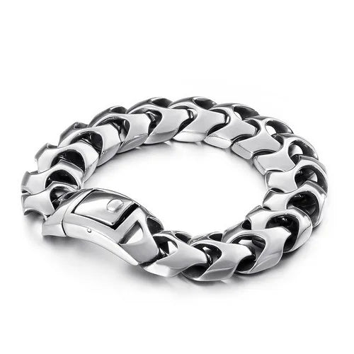 Punk Rock Viking Cuban Curb Bracelet Wrist Men Retro Hiphop Stainless Steel Charm Chain Male Dragon Bracelets Bangle