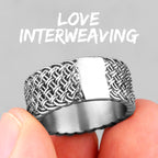 Grid Weave Stainless Steel Mens Rings Retro Industrial Style Simple for Male Boyfriend Biker Jewelry Creativity Gift