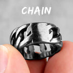 Simple Punk Retro Black Stainless Steel Mens Rings for Women Couple Lover Boy Girlfriend Biker Jewelry Creativity Gift