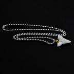 Hawaiian Surfer Shark Tooth Choker Necklace — Stainless Steel