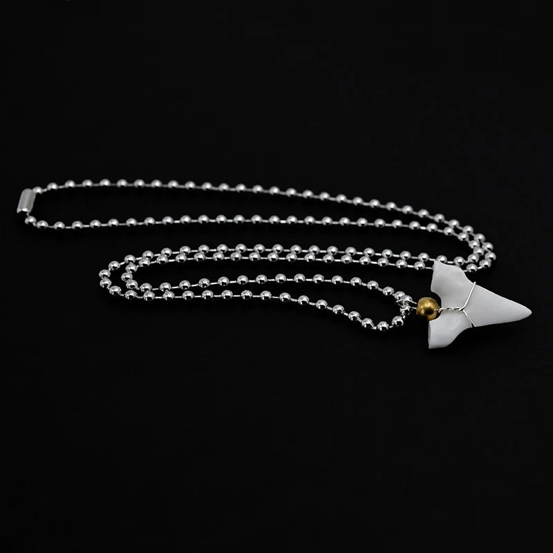 Hawaiian Surfer Shark Tooth Choker Necklace — Stainless Steel