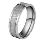 Roman Numeral Ring — 6mm Stainless Steel