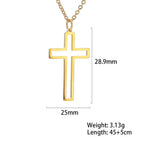Religious Jesus Cross Pendant Necklace — Stainless Steel Chain