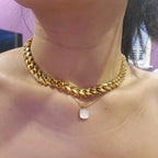 Punk Cuban Link Choker Necklace Collar Statement Chunky Stainless Steel Gold Color Thick Chain Necklace For Men Women Jewelry