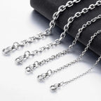 Minimal Silver O-Chain Necklace — Stainless Steel