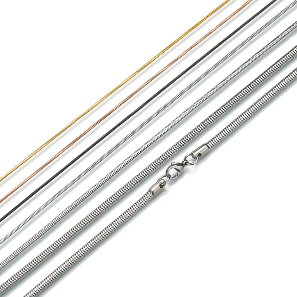 1 Piece Stainless Steel Width 0.9/1.2/1.5mm Snake Chain Necklace for Pendant Necklace Bracelet