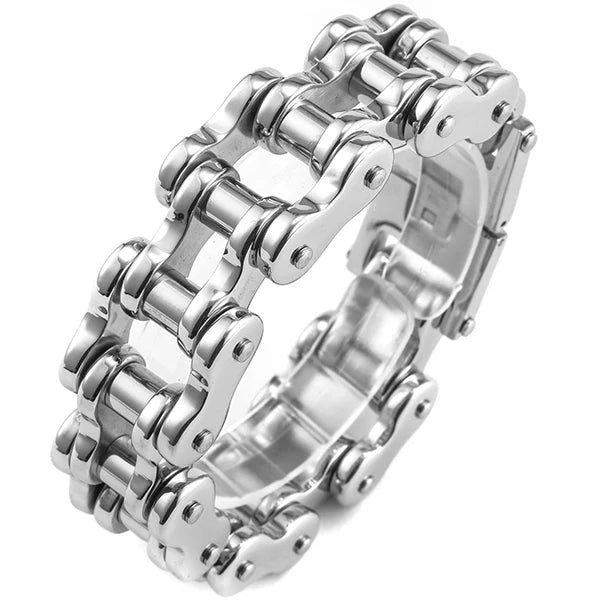 22/24CM Long 21MM Wide Bracelet Men Rock And Roll Motorcycle Chain Men's Bracelets Heavy Stainless Steel Bangles Biker