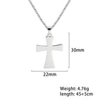 Religious Jesus Cross Pendant Necklace — Stainless Steel Chain