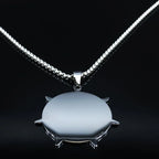 Seven-Pointed Star Heptagram Pendant Necklace — Steel