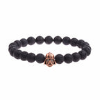Charm Mens CZ Beaded Bracelets 8mm Bright Black Lava Stone Bracelets Homme Black Matte Bracelets For Women Dropshipping