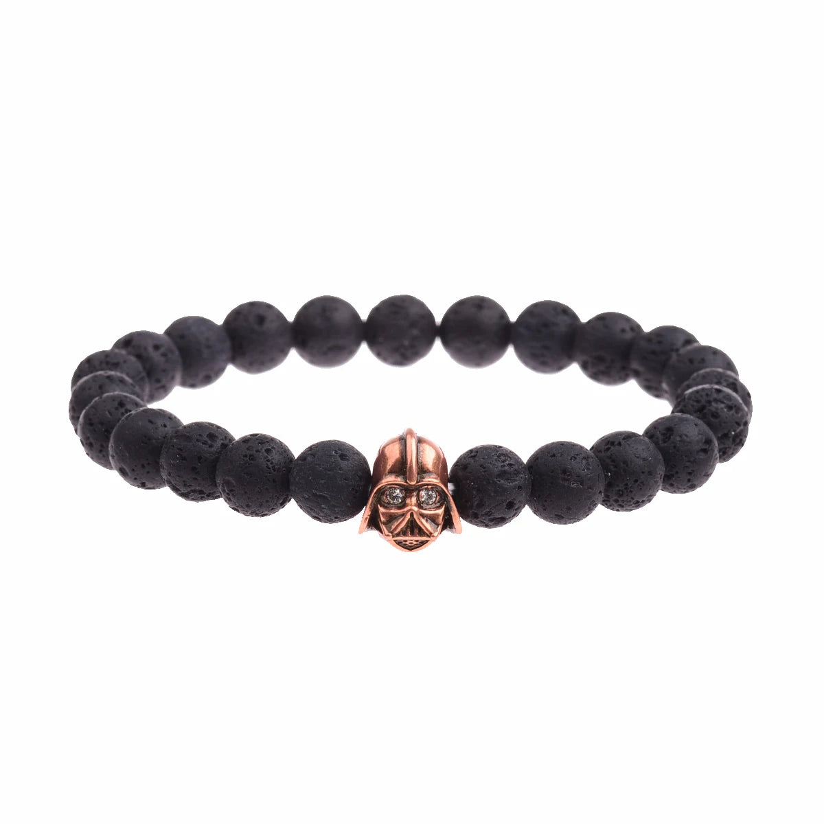 Charm Mens CZ Beaded Bracelets 8mm Bright Black Lava Stone Bracelets Homme Black Matte Bracelets For Women Dropshipping