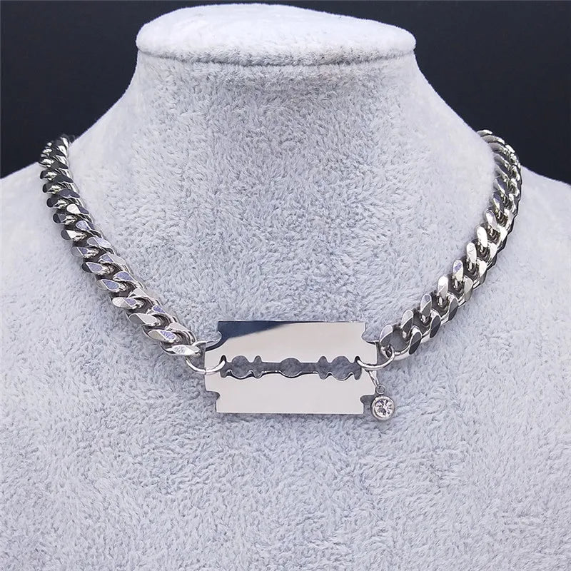 Pentagram Cuban Chain Necklace — Stainless