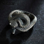 Rattlesnake Ring Vintage Silver Plated Snake Ring Motorcycle Party Punk Domineering Ring Women Men Ring Cool Hip Hop