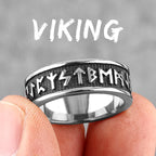Retro Viking Character Stainless Steel Mens Rings Punk Simple Amulet For Male Boyfriend Biker Jewelry Creativity Gift