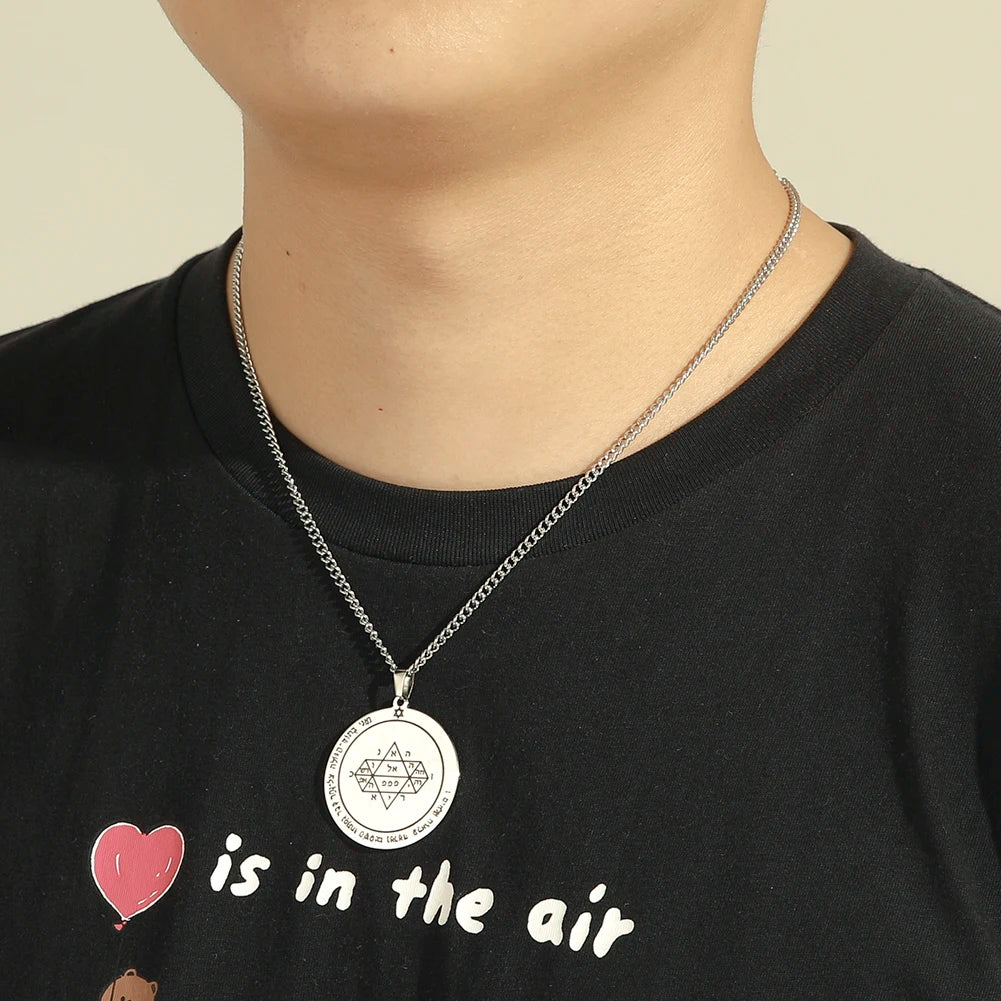 Solomon Seal Pendant Necklace — Stainless Steel