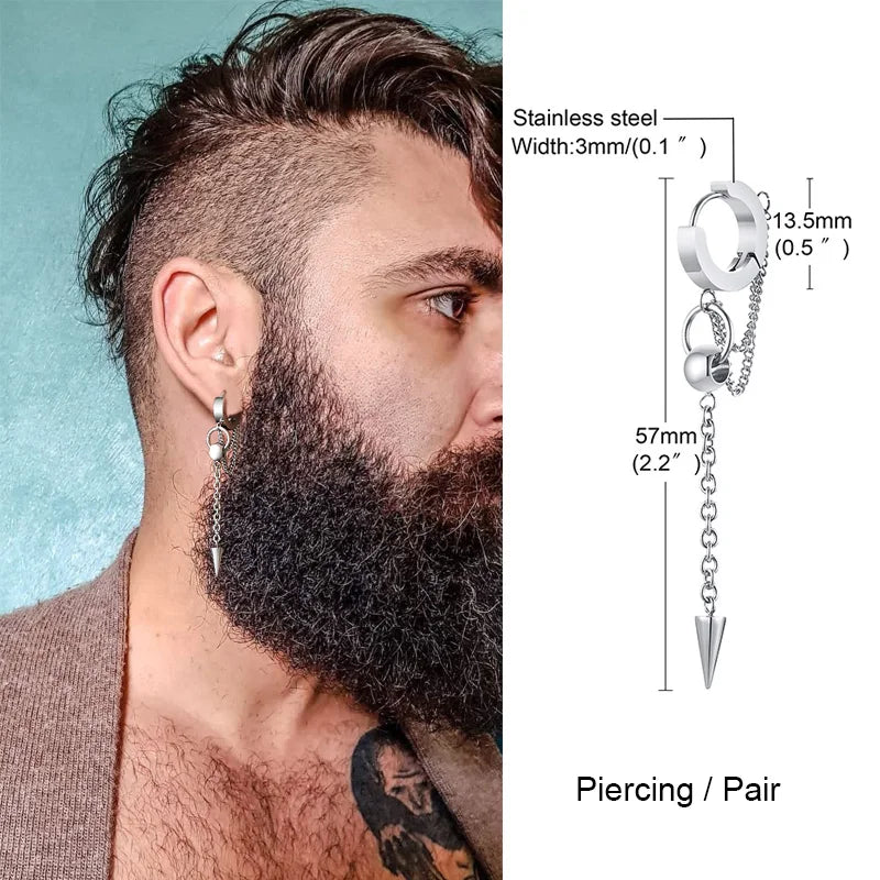 Cross Huggie Hoop Earrings — Stainless