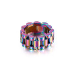 10mm Stainless Steel Ring Speedometer Wedding Party Fashion Rings Bike Chain Link Men Women Finger Rings Jewelry Gift