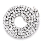 4mm 5mm 6mm Width Fashion Copper Iced Out Cubic Zircon Tennis Chain Necklace Rose Gold Silver Color Wholesale Drop Shipping