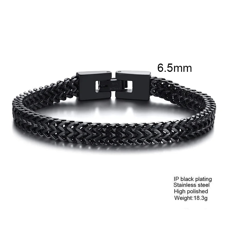 Stylish Stainless Steel Bali Foxtail Chain Bracelet for Men,Double Franco Link Chain Bracelets,Male Jewelry Gift for