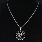 Demon Seal Silver Pendant Necklace — Stainless Steel
