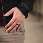 Tigrade Ceramic Brushed Black Ring For Men Women 4/6/8mm Width Tendy Male Wedding Ring Matte anillos mujer Plus Size