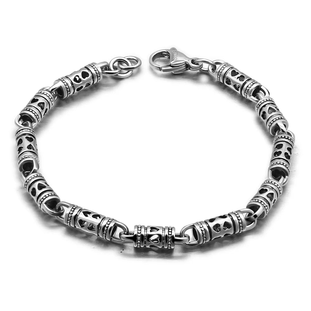 925 Sterling Silver Men's Pendant Necklace Hip-Hop Punk 24-Inch Chain Fashion Jewelry for Men And Boys Retro Thai Style