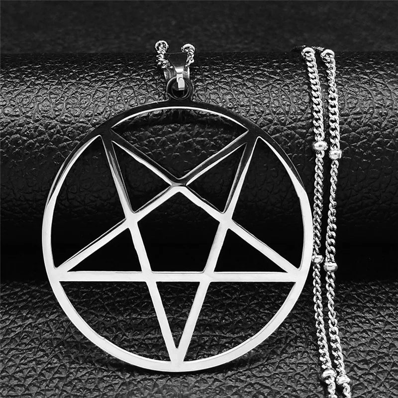 Pentagram Witchcraft Chain Necklace — Stainless Steel