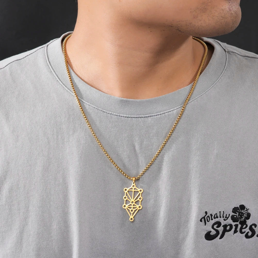 Kabbalah Sephirot Tree of Life Pendant Necklace — Stainless Steel