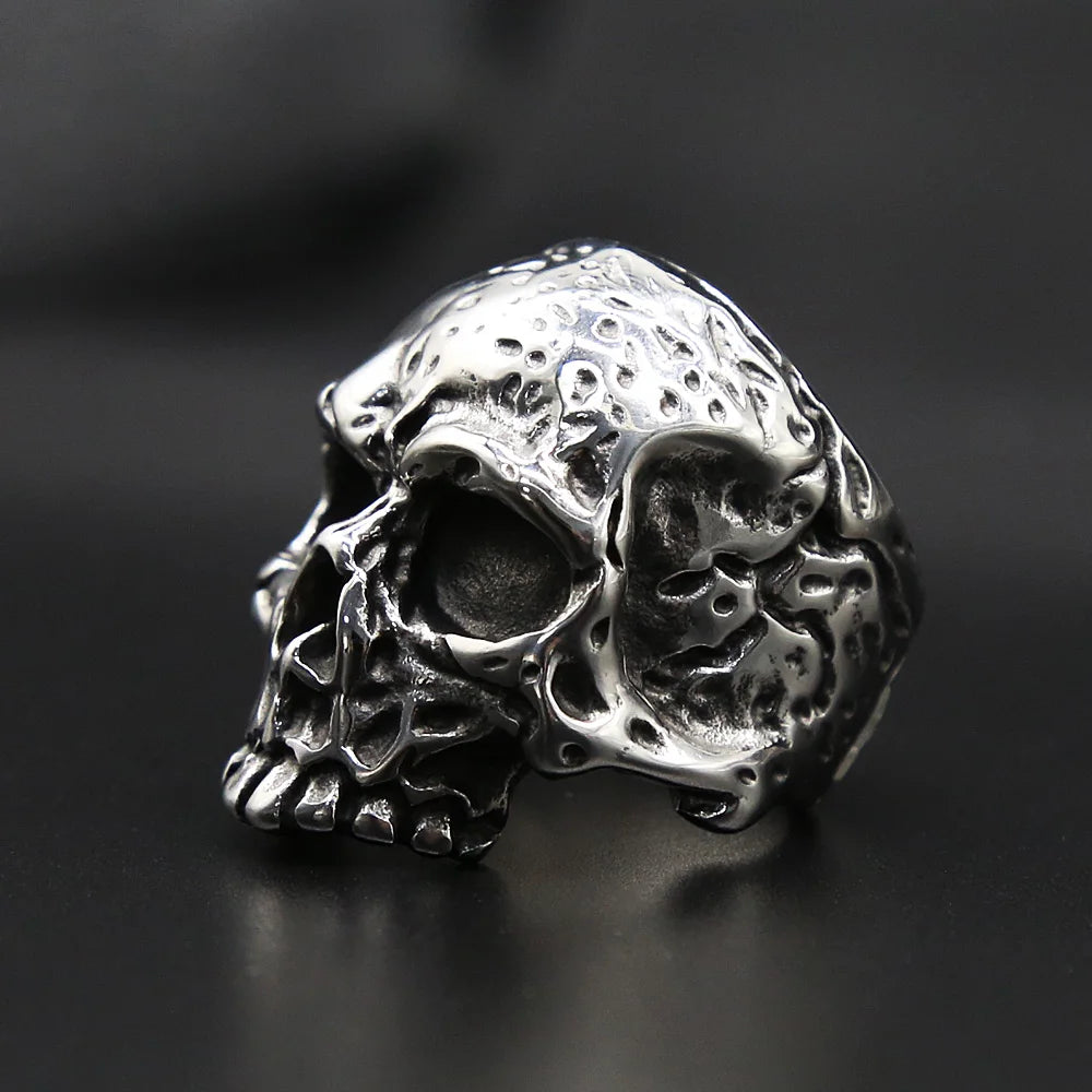 Gothic 316L Stainless Steel Skull Ring Jewelry Punk Retro Skull Biker Ring For Men Dropshipping Store