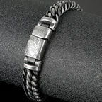 Vintage Man Bracelet 11MM Ancient Black Stainless Steel Men's On Hand Chain Bands Bracelets Male Jewelry Iron Mannen
