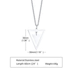 Black Triangle Pendant Necklace — Stainless
