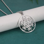 LIKGREAT Angel Seal Archangel Metatron Cube Necklace for Men Women Geometry Stainless Steel Pendants Amulet Spiritual