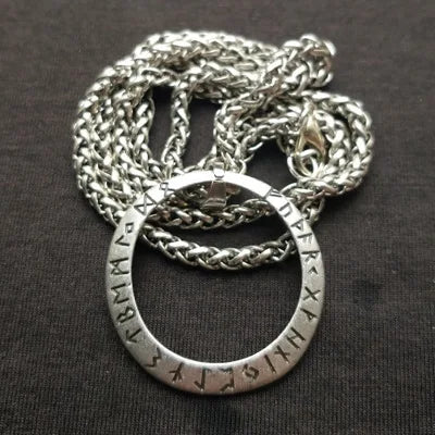 Slavic Norway Valknut with the Elder Futhark Runes Pagan Amulet Pendant Men Necklace Scandinavian Viking Jewelry