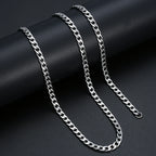Width 6MM Stainless Steel Men's Chain Necklace Hip Hop Rock Style Jewelry Titanium Steel Cuban Link Necklace drop shipping