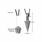 Arrowhead Tribal Spear Pendant — Stainless