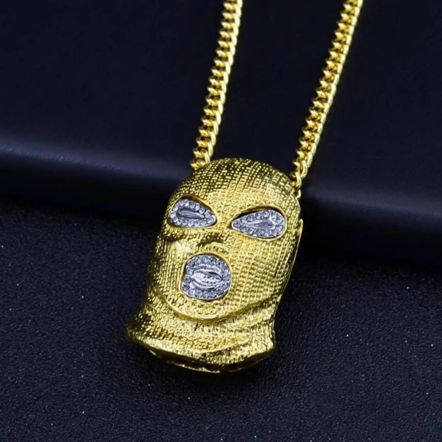 Iced Out Mask Pendant Necklace