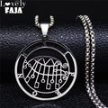 Demon Seal Silver Pendant Necklace — Stainless Steel