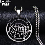 Demon Seal Silver Pendant Necklace — Stainless Steel