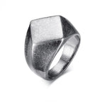 Geometric Arrow Square Men Ring,Punk Stainless Steel Signet Ring Stamp Ring Thumb Ring,Minimalist Jewelry Gifts
