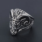Vintage Gothic Sheep Goat Head Ring for Men Cool Heavy Metal Animal Stainless Steel Ring Fashion Male Punk Biker Rings Jewelry