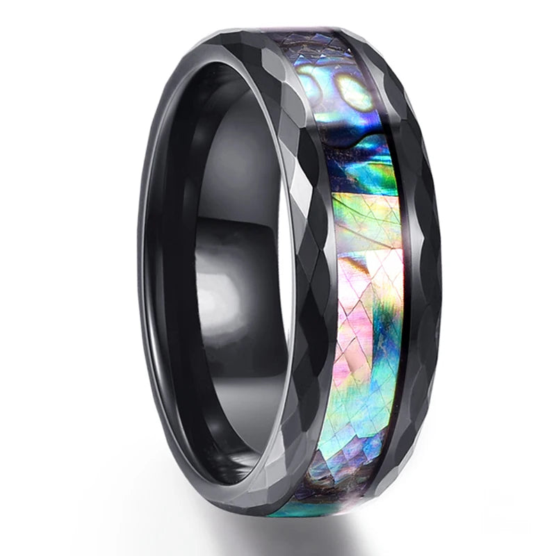 Fashion 8mm Deer Antler Black Titanium Stainles Steel Rings For Men Women Forest Elk Antler Ring Wedding Ring Men Wedding Band